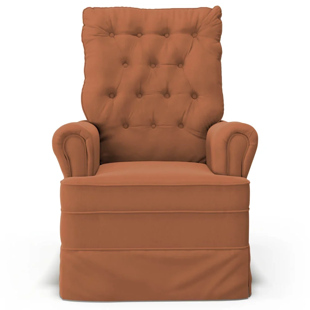 Kit 02 Poltronas de Amamentação e Descanso Com Balanço Laís G05 Veludo Terracota - Mpozenato