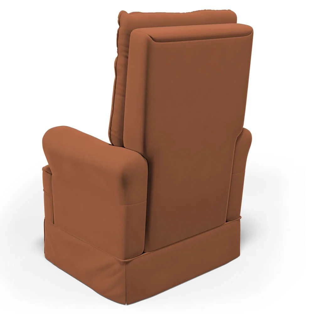 Poltrona de Amamentação e Descanso com Balanço e Puff Laís G05 Veludo Terracota - Mpozenato