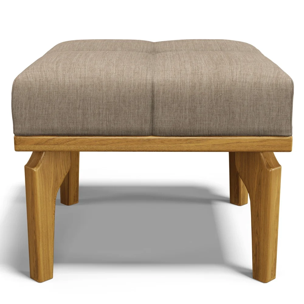 Poltrona de Amamentação Balanço e Puff Base de Madeira Brenda G05 Linho Areia - Mpozenato