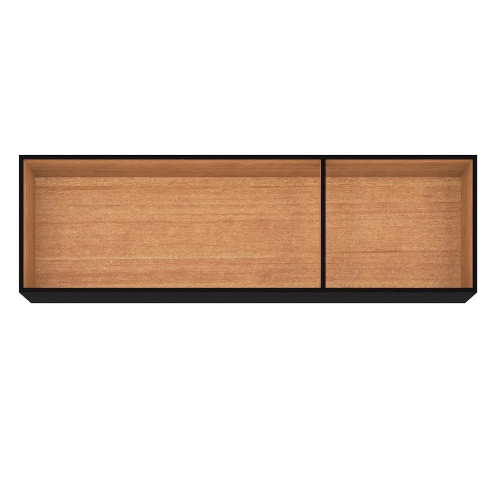 Armário Aéreo de Cozinha 120cm 3 Portas Classic Preto - Poquema