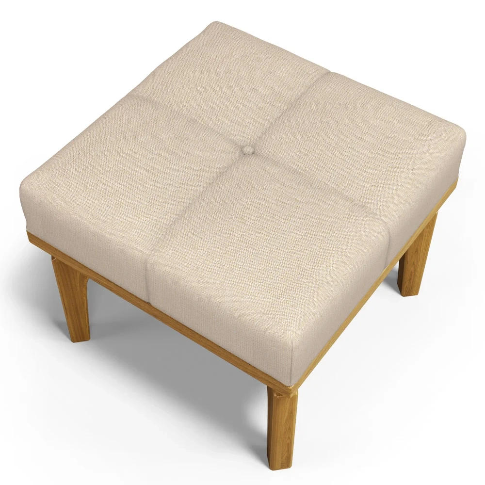 Poltrona de Amamentação Balanço e Puff Base de Madeira Brenda G05 Linho Creme - Mpozenato