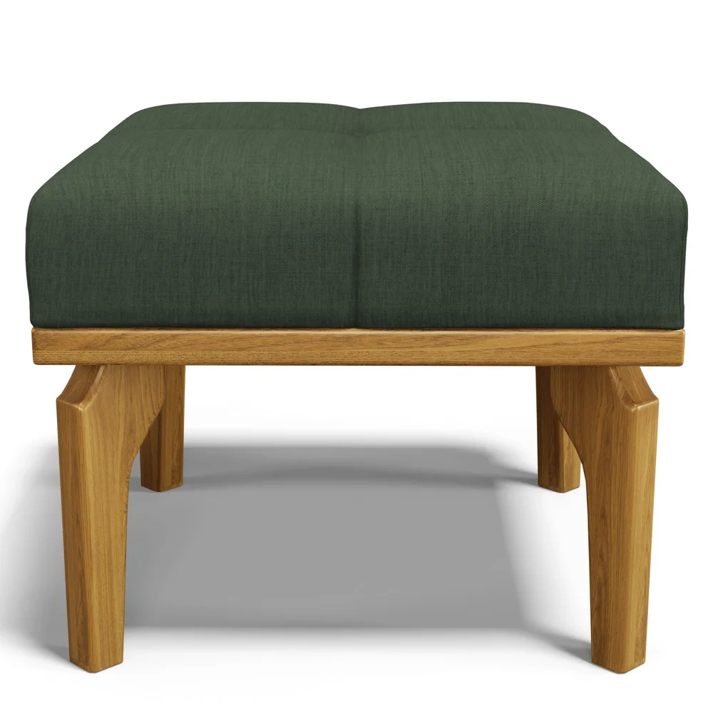 Poltrona de Amamentação Balanço e Puff Base de Madeira Brenda G05 Linho Verde - Mpozenato