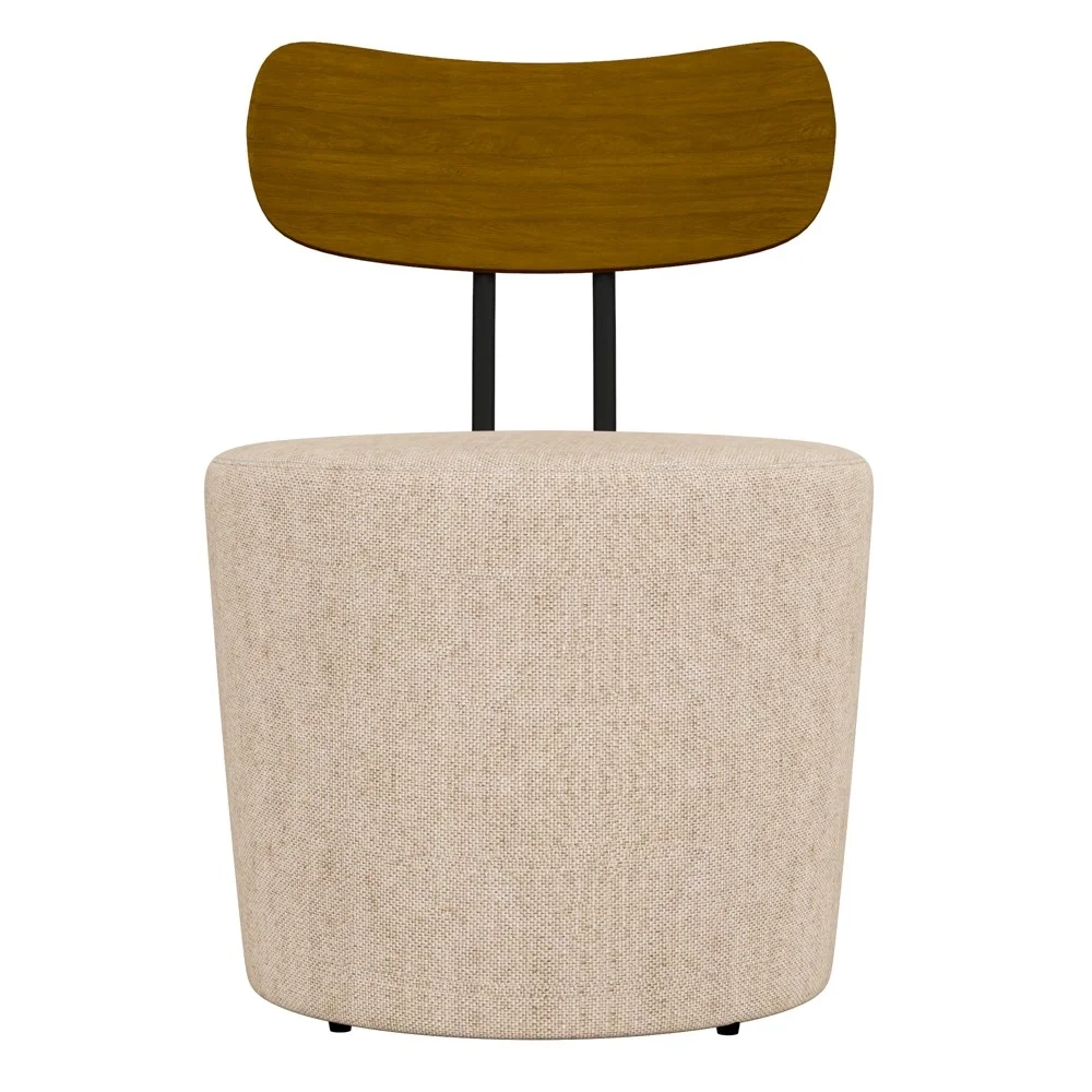 Kit 2 Poltronas Decorativas Redondas 53cm Le Moon Z32 Linho Cru - Mpozenato