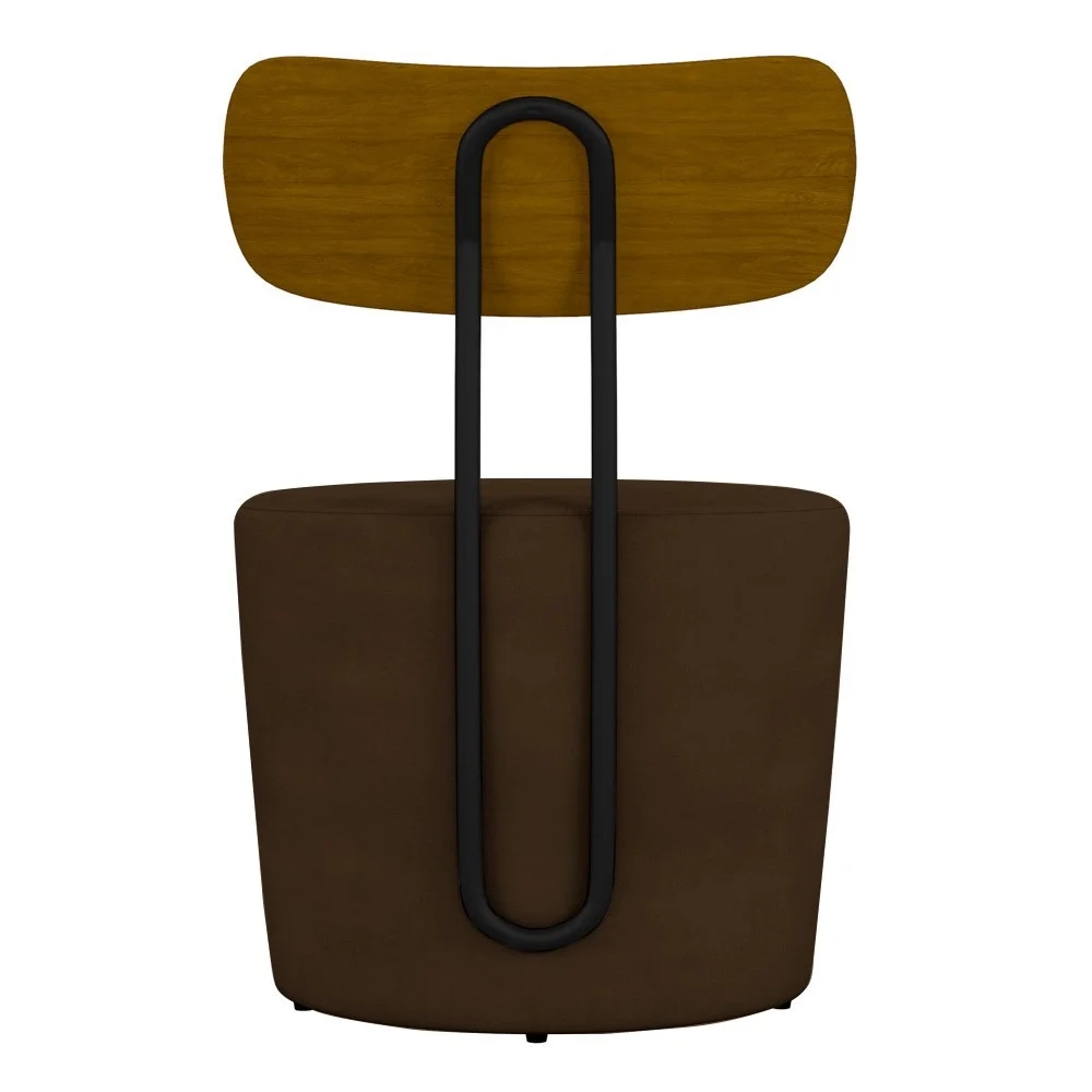 Kit 2 Poltronas Decorativas Redondas 53cm Le Moon Z32 Veludo Marrom - Mpozenato