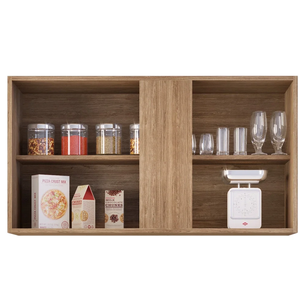 Armário Aéreo Indiana e Balcão Gabinete 100cm Luziania Castanho/Cinza - Lumil Móveis