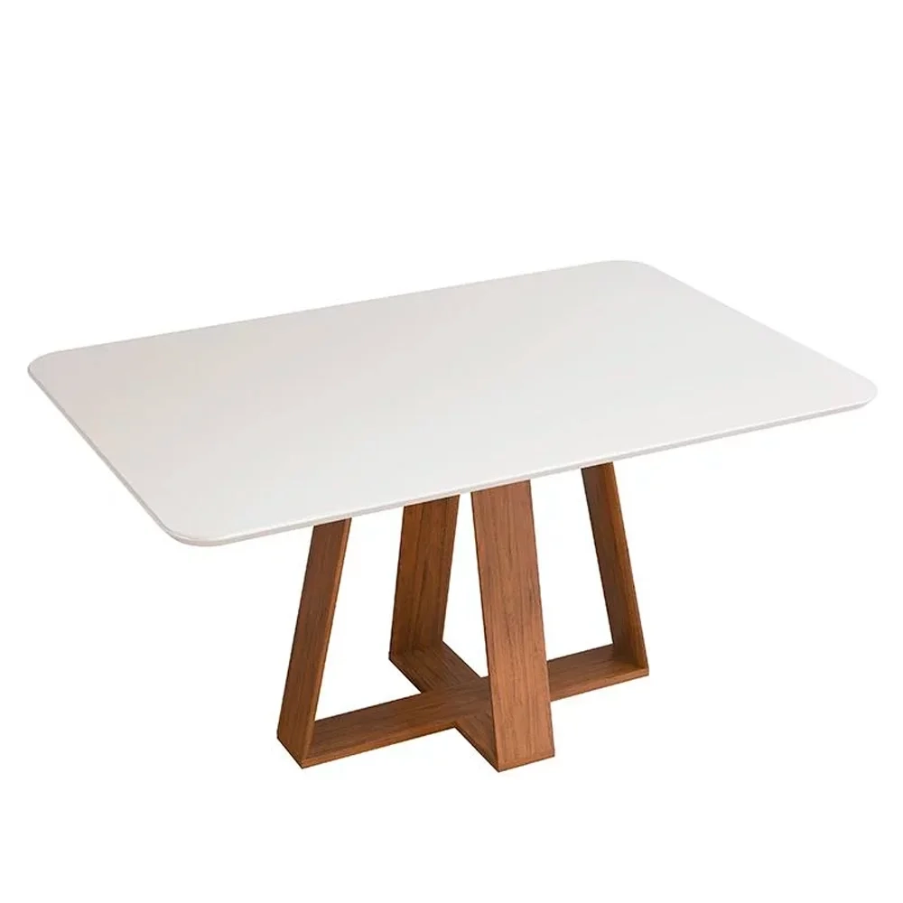 Mesa de Jantar Kiara 160cm Com 6 Cadeiras Yasmin D04 Freijó/Veludo Moca - Mpozenato