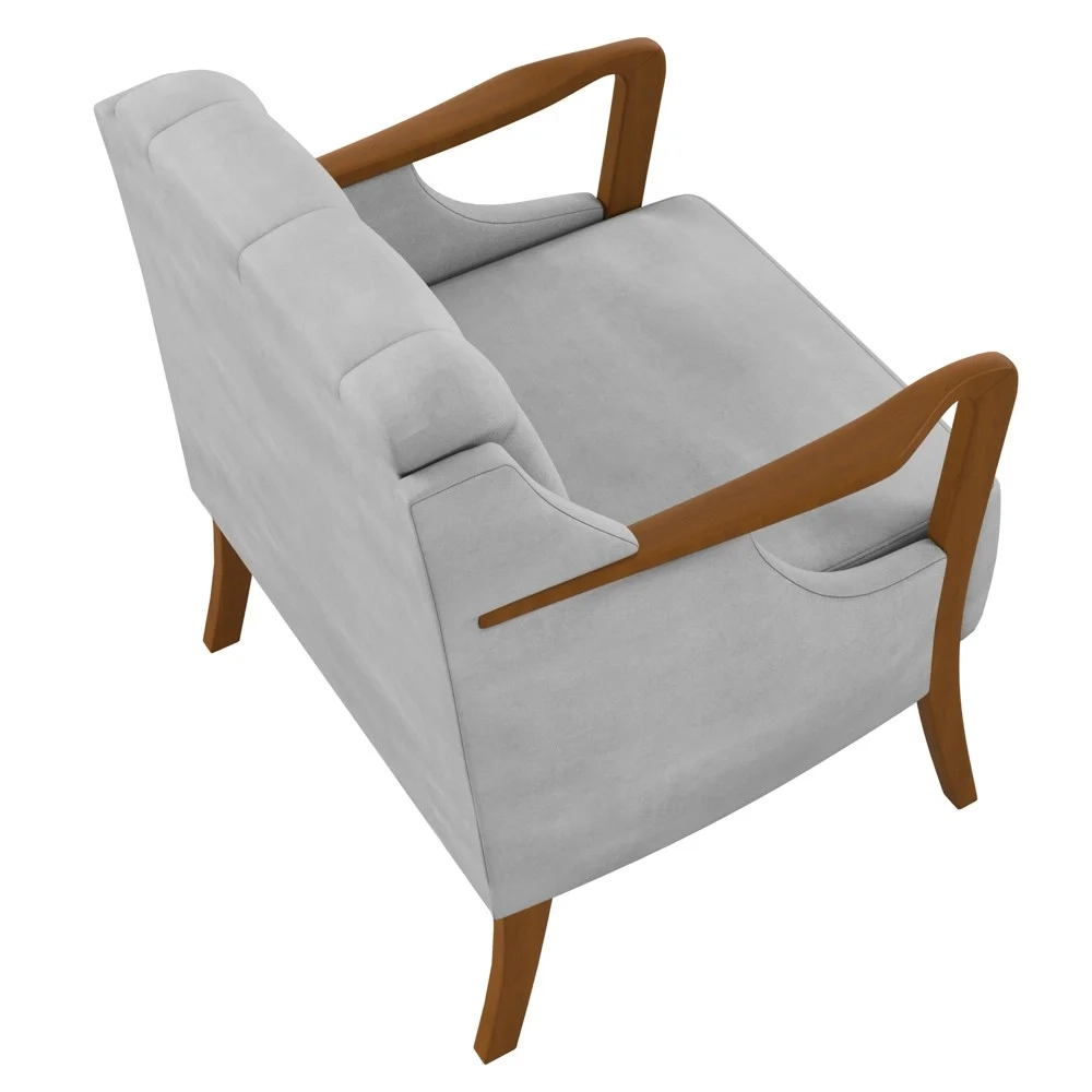 Kit Namoradeira 135cm e 2 Poltronas Decorativas Capitonê Lapa Z32 Veludo Cinza - Mpozenato