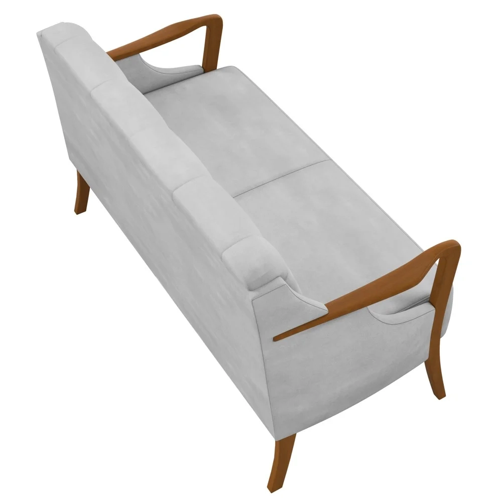 Kit Namoradeira 135cm e 2 Poltronas Decorativas Capitonê Lapa Z32 Veludo Cinza - Mpozenato