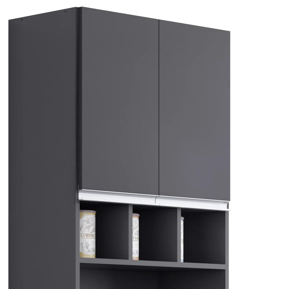 Paneleiro Torre Quente 4 Portas Com Adega Andréia Cinza - AJL Móveis