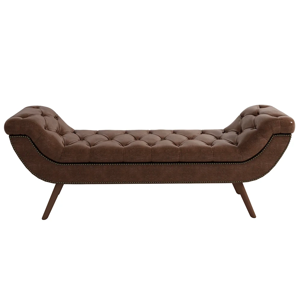 Cabeceira Cama Box Casal King 195cm Provença e Recamier Z37 Sintético Camel - Mpozenato