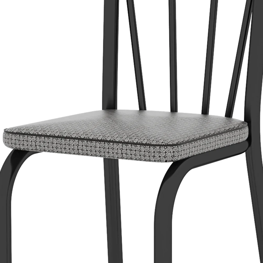 Kit 6 Cadeiras 121 Europa Preto/Platina - Artefamol