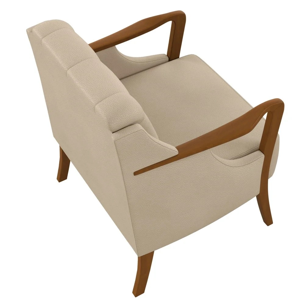 Kit Namoradeira 135cm e 2 Poltronas Decorativas Capitonê Lapa Z32 PU Bege - Mpozenato