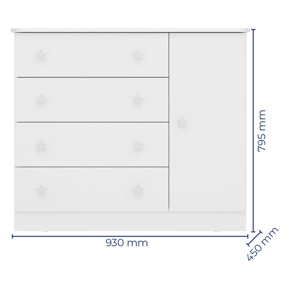 Berço Americano Mini Cama Com Colchão e Cômoda Doce Sonho Branco - Qmovi