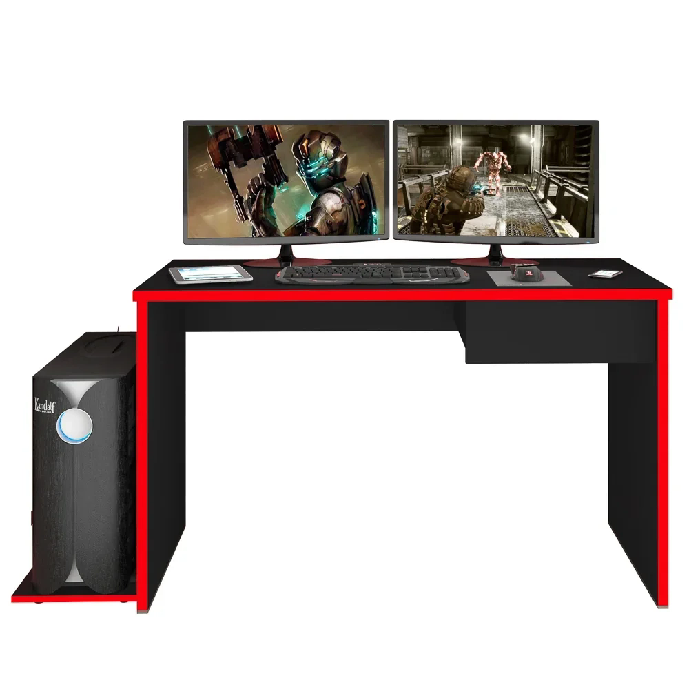 Mesa Gamer Para Computador e Estudo Gelius Z19 Preto/Vermelho - Mpozenato