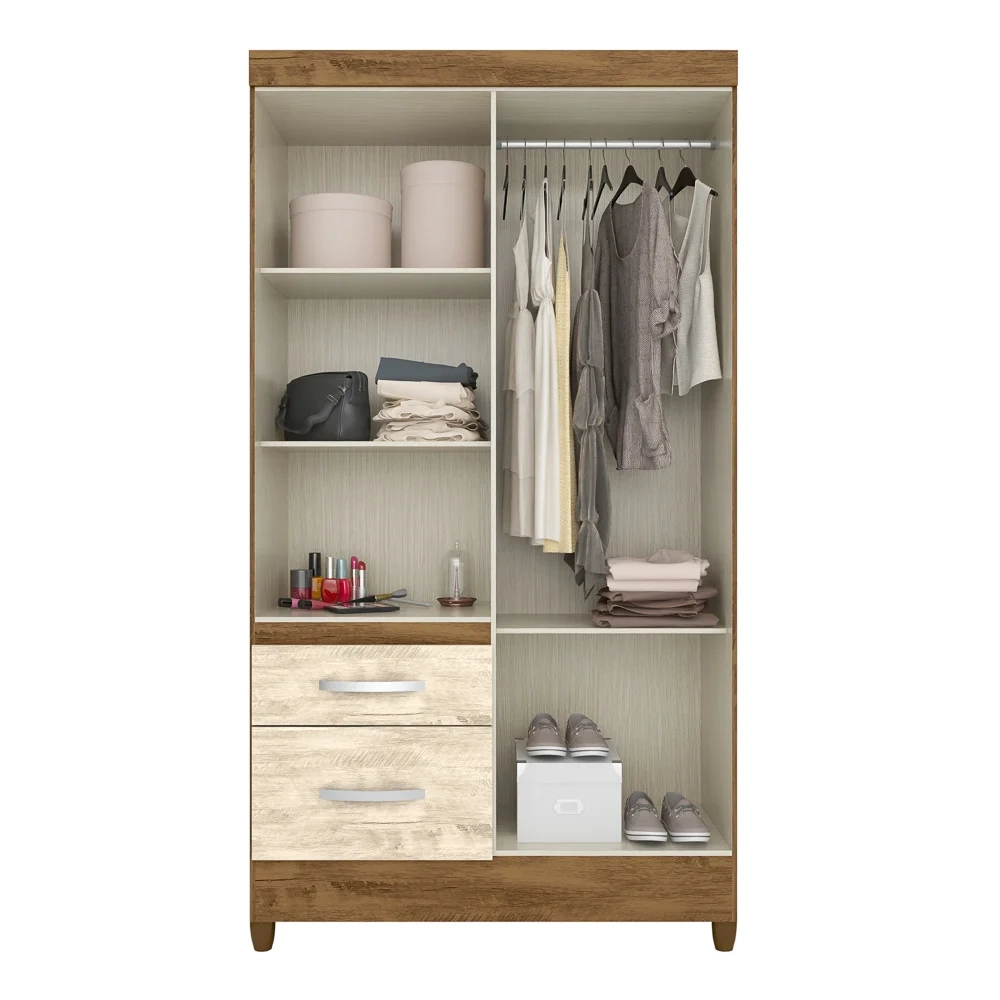 Guarda Roupa Solteiro 04 Portas Madri Branco/Rosa/Azul/Lilás - Moval