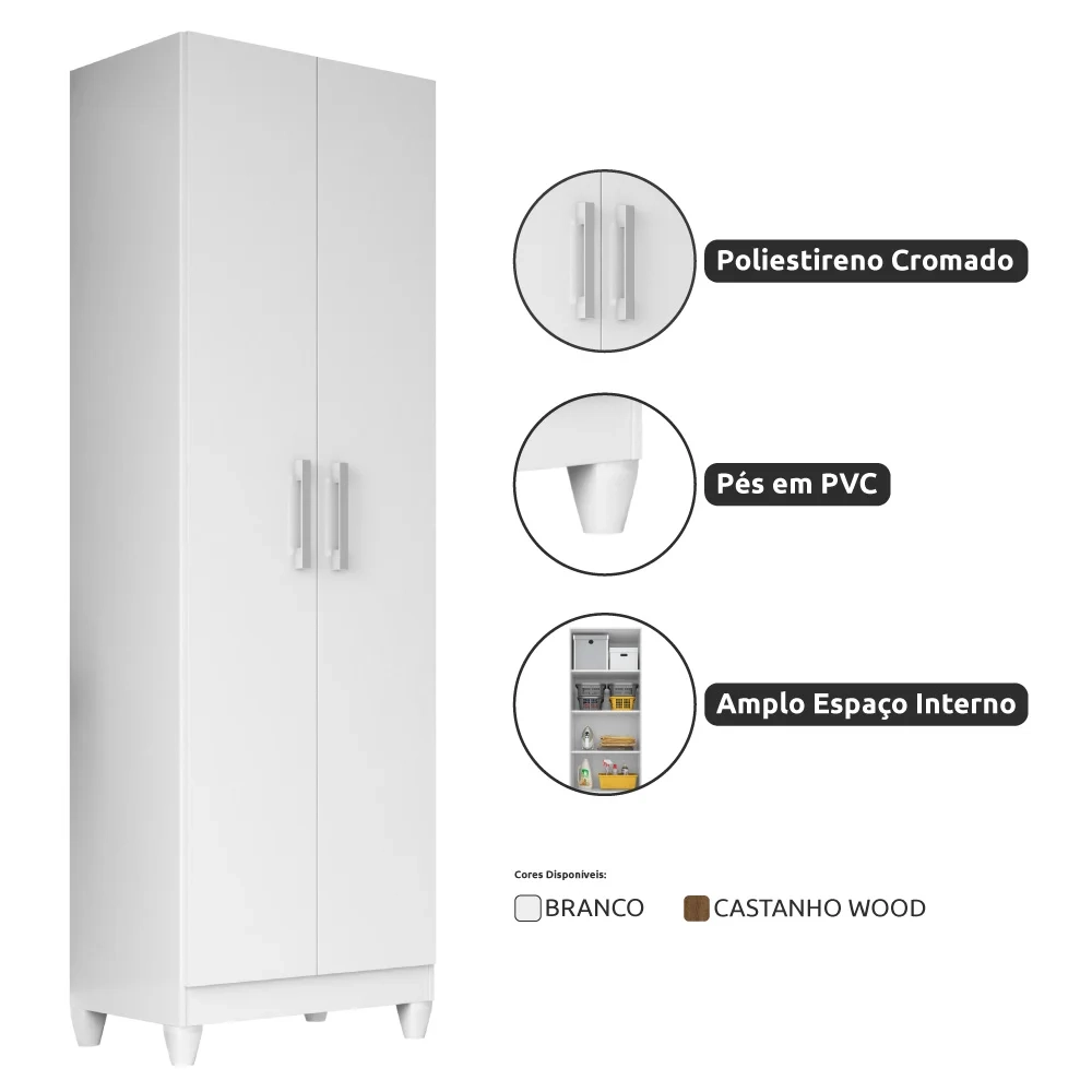 Armário Organizador Multiuso Íris 2 Portas Branco - Moval