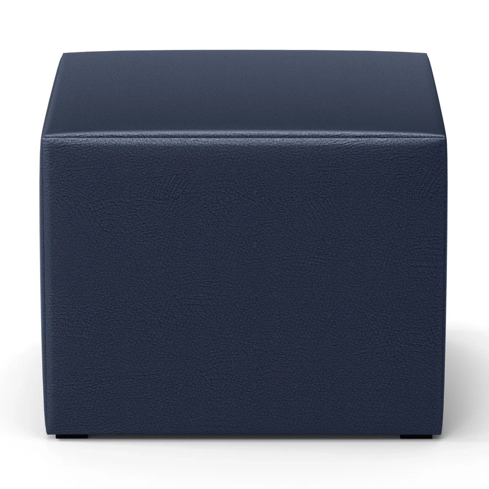 Poltrona Amamentação Base Madeira Balanço e Puff Lucy Z39 Sintético Azul Marinho - Mpozenato