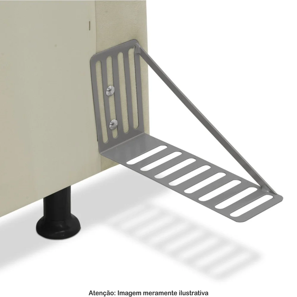 Cabeceira Cama Box Solteiro 90cm Greta Corano Bege e 1 Mesa de Cabeceira Flex Branco - Mpozenato