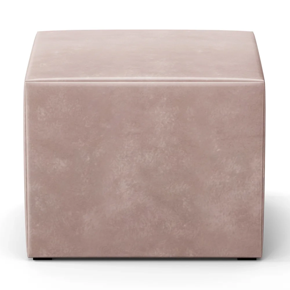 Poltrona Amamentação Base Madeira Balanço e Puff Lucy Z39 Veludo Rosê - Mpozenato