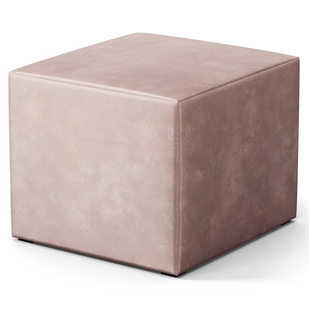 Poltrona Amamentação Base Madeira Balanço e Puff Lucy Z39 Veludo Rosê - Mpozenato