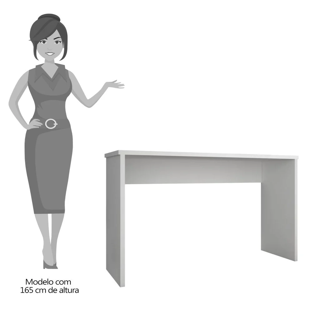 Kit 2 Mesas Para Computador Escrivaninha Gávea Branco - Móveis Leão