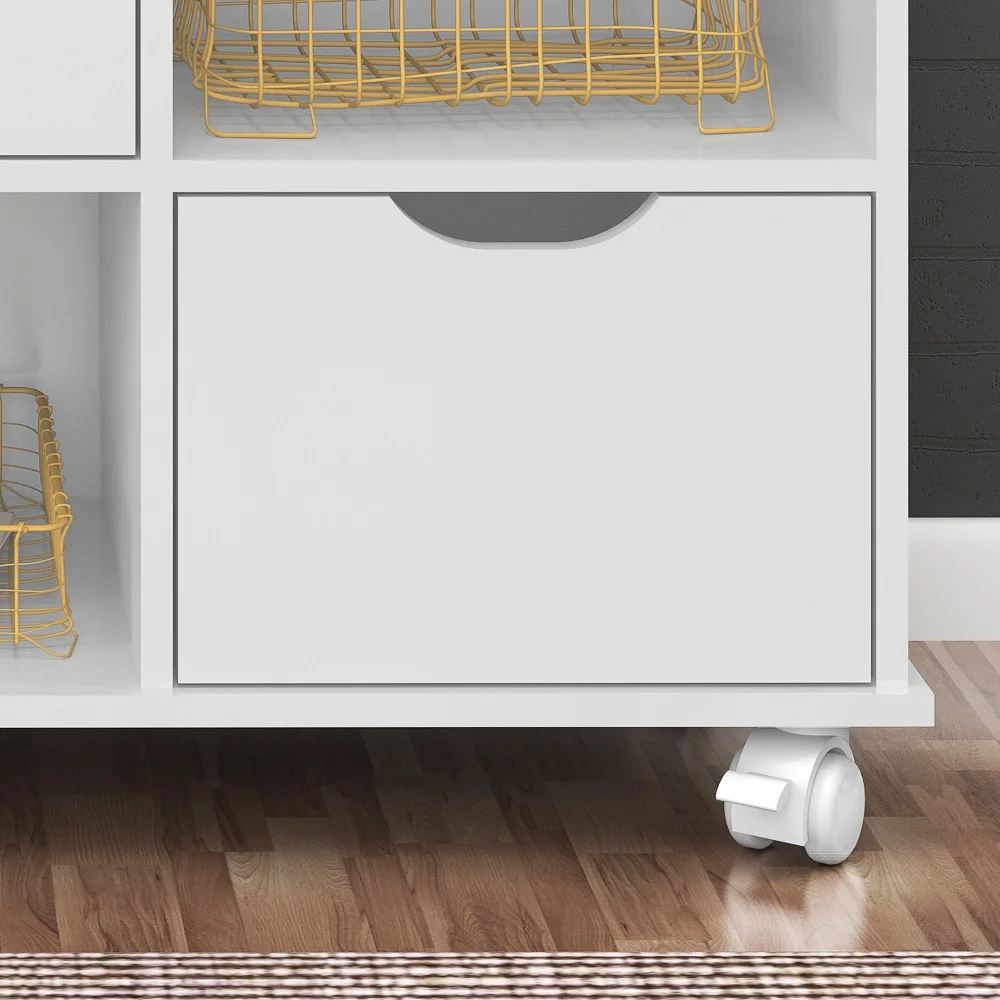 Kit 2 Nichos Organizadores 9 Gavetas com Rodízios Toys Q01 Branco - Mpozenato