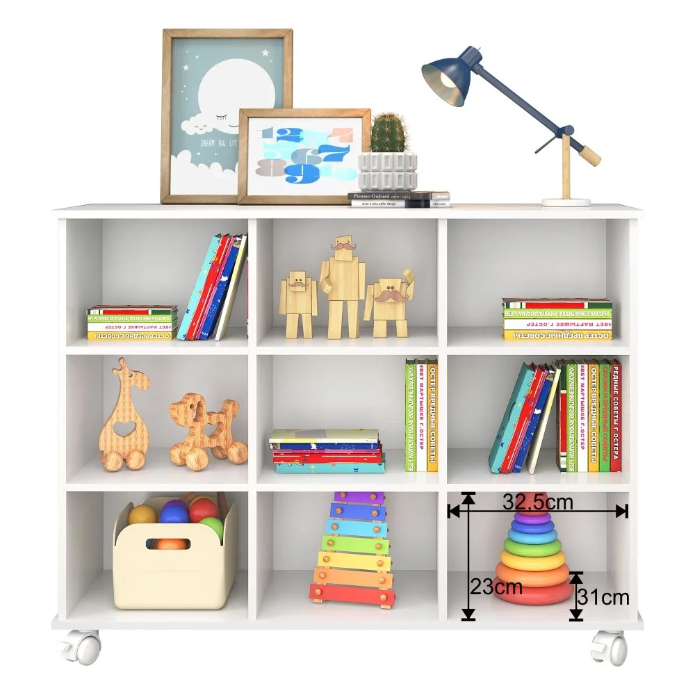 Kit 2 Nichos Organizadores Multifuncionais com Rodízios Toys Q01 Branco - Mpozenato