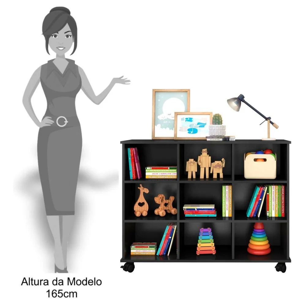 Nicho Organizador com Rodízios Toys 3 Gavetas Q01 Preto - Mpozenato