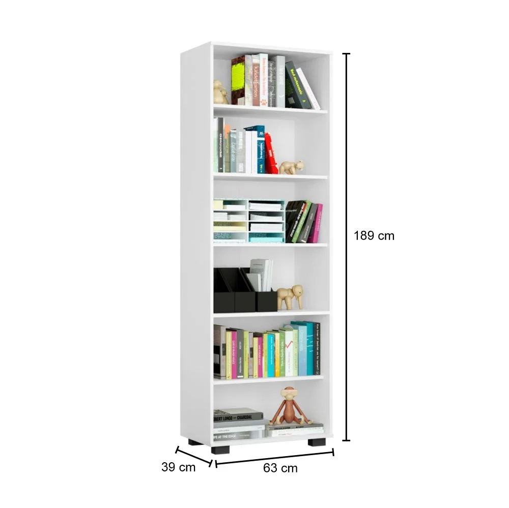 Kit 3 Estantes Livreiro 6 Prateleiras Office Branco - Móveis Leão