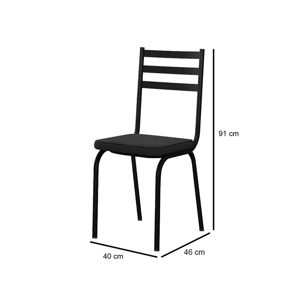 Kit 6 Cadeiras 118 Europa Preto - Artefamol