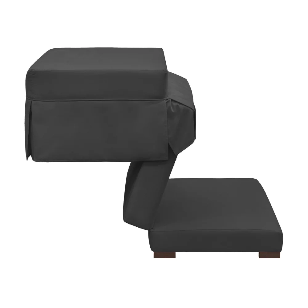 Puff Cama Solteiro Lúcia Suede D05 Cinza Escuro - Mpozenato