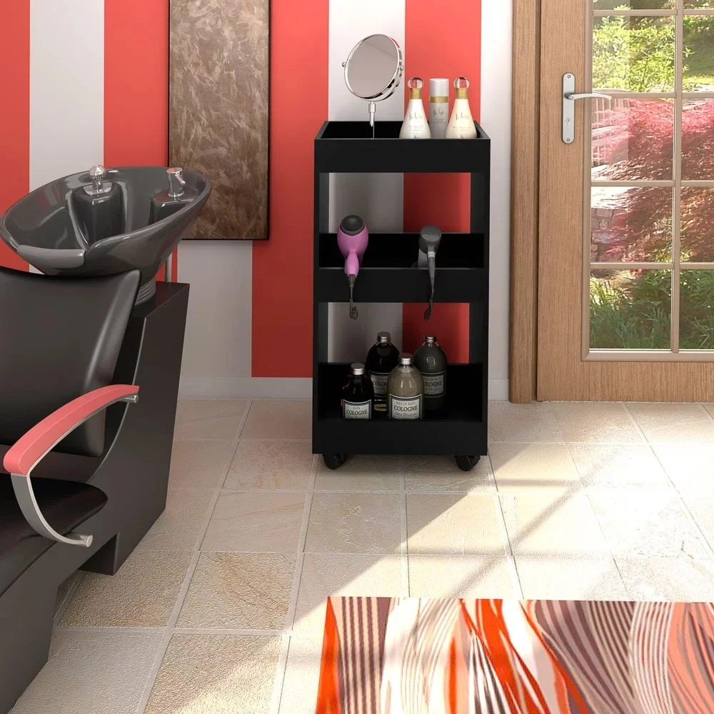 Adega Bar Multiuso Seul com Rodízios L03 Preto - Mpozenato