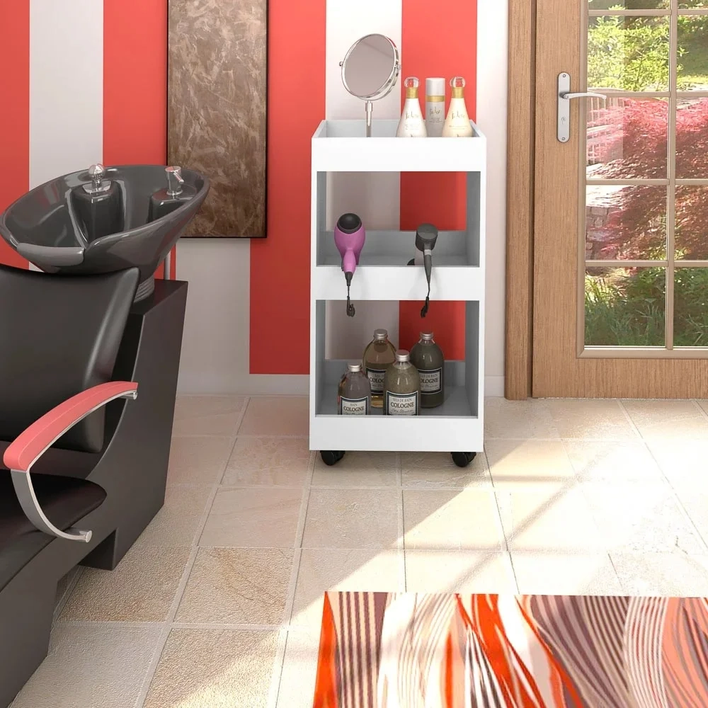 Adega Bar Multiuso Seul com Rodízios L03 Branco - Mpozenato