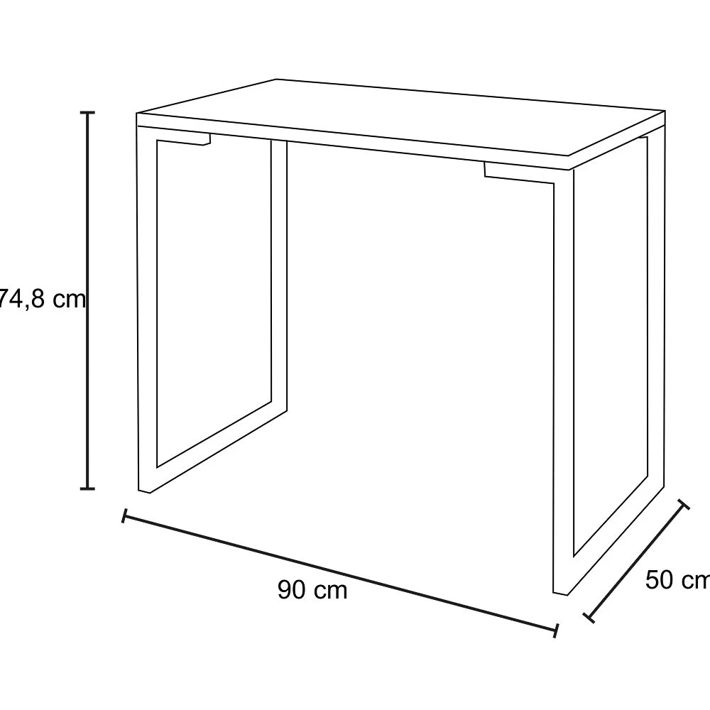 Mesa Escrivaninha Fit 90cm Natura e Cadeira Charles FT1 Preta - Mpozenato