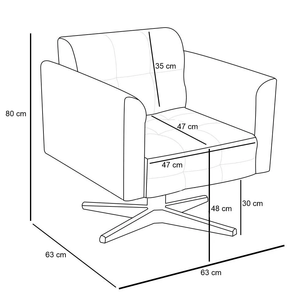 Poltrona Decorativa Base Cromada Giratória Ana Suede Bege - Ibiza
