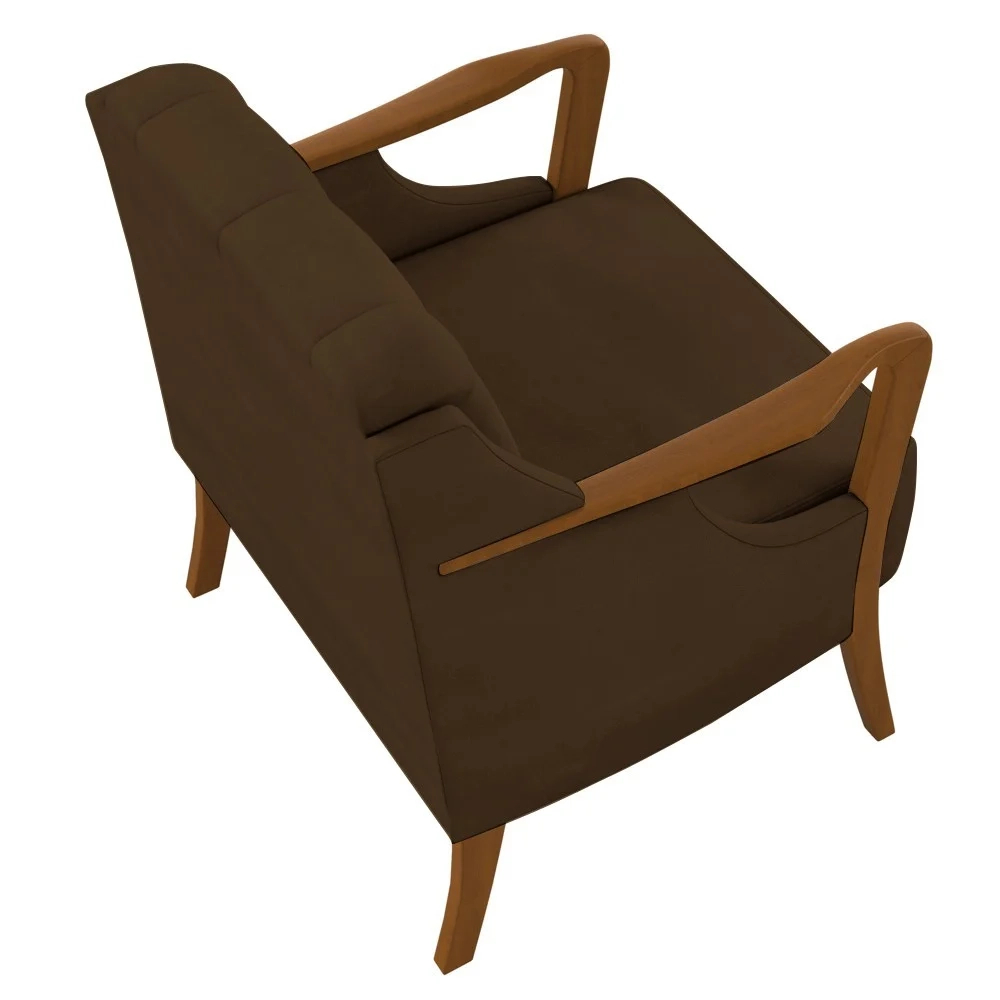 Kit 2 Poltronas Decorativas para Sala de Estar Capitonê Lapa Z32 Veludo Marrom - Mpozenato