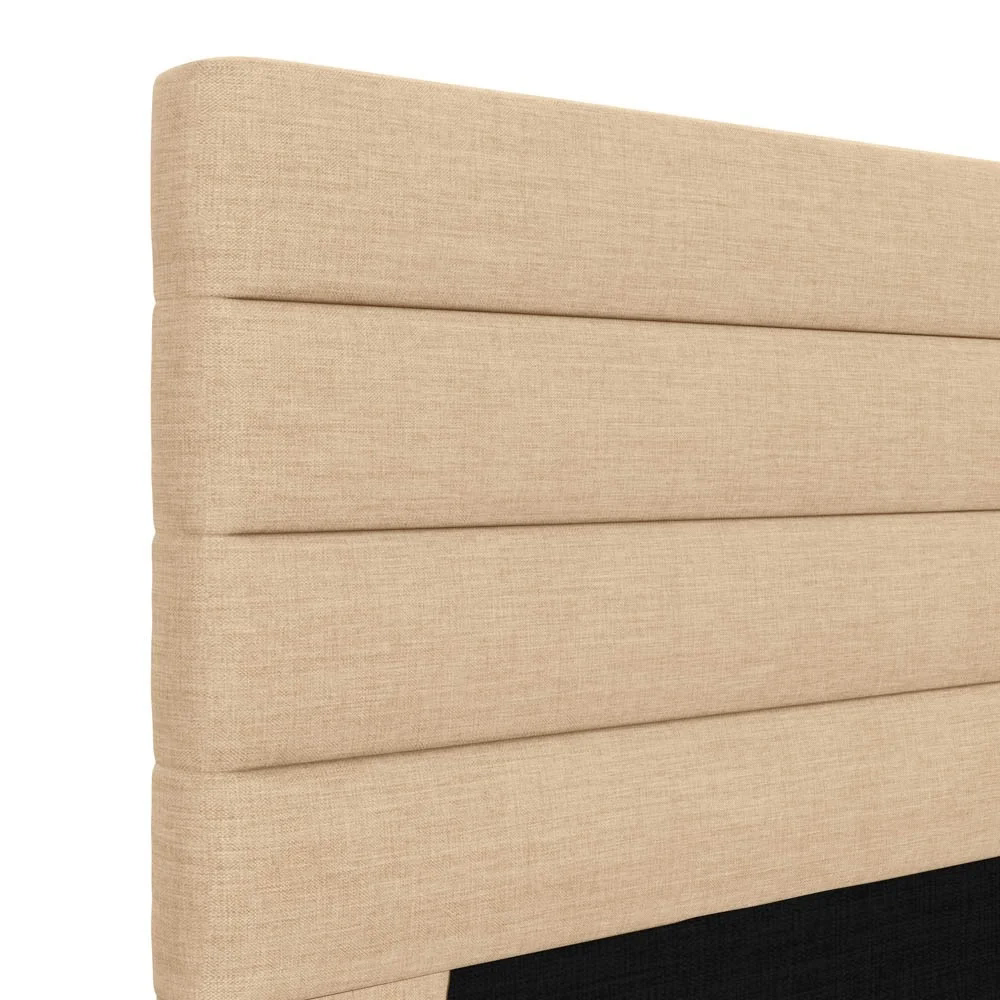 Cabeceira Cama Box Casal 140cm Rubi W01 Linho Bege Escuro - Mpozenato