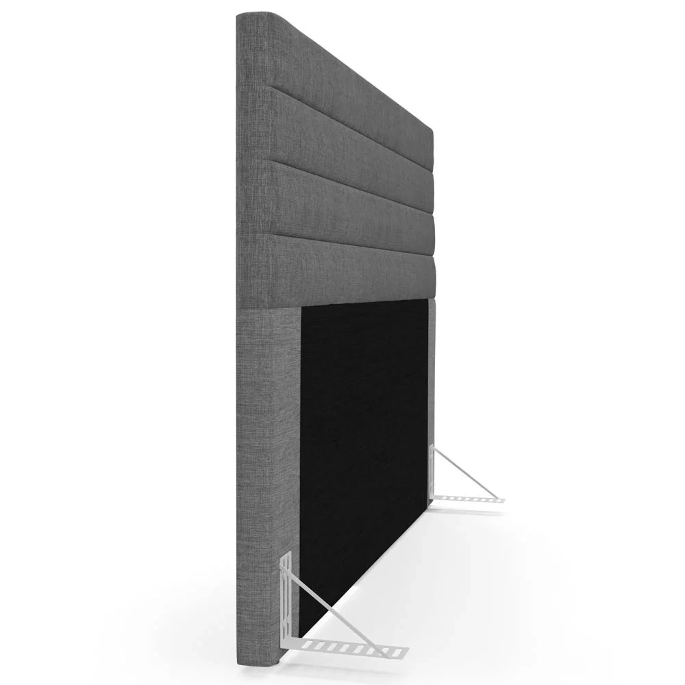 Cabeceira Cama Box Casal Queen 160cm Rubi W01 Linho Cinza Escuro - Mpozenato