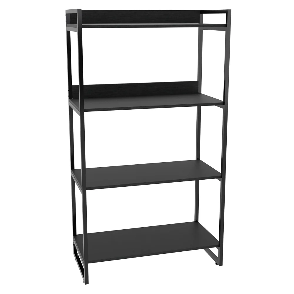 Estante Livreiro Prisma Estilo Industrial 80cm 4 Prateleiras C08 Preto Onix - Mpozenato