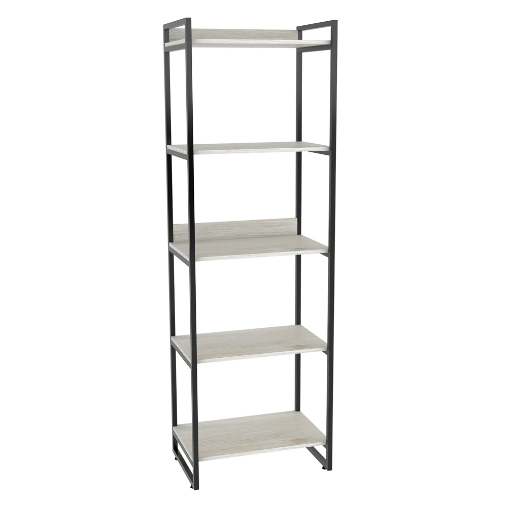 Estante Livreiro Prisma Estilo Industrial 60cm 5 Prateleiras C08 Snow - Mpozenato