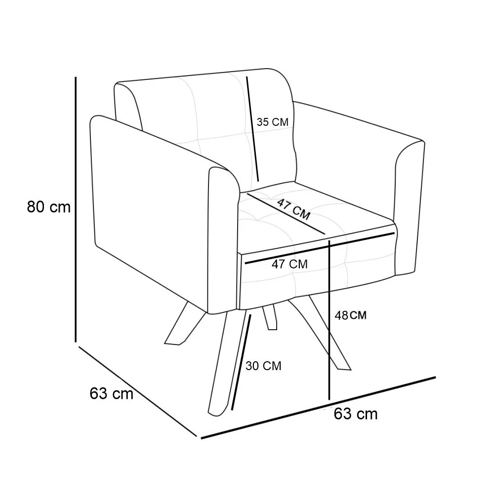 Poltrona Decorativa Base Madeira Giratória Ana Suede Bege - Ibiza