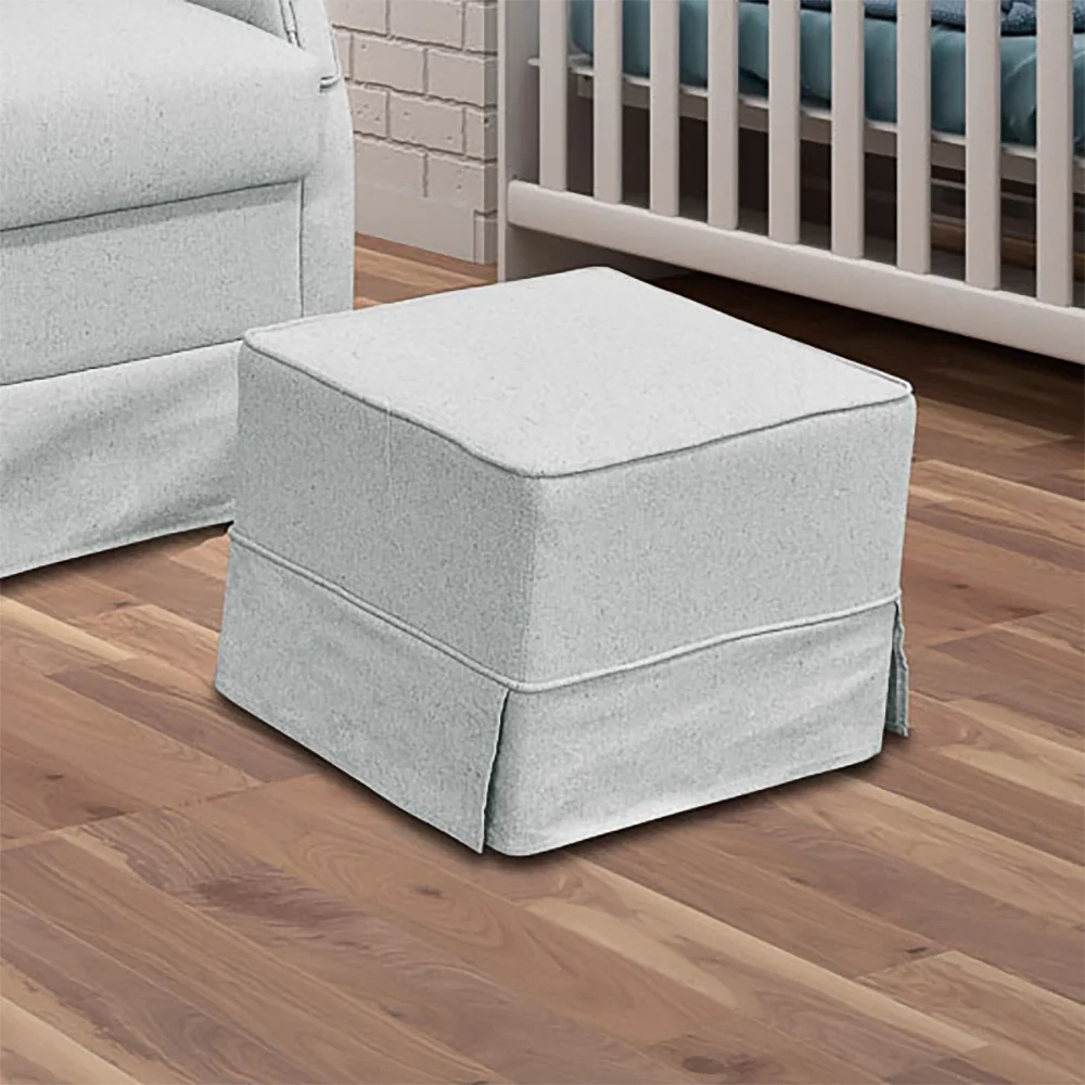 Poltrona de Amamentação Balanço e Puff Lívia Z39 Linho Cinza - Mpozenato