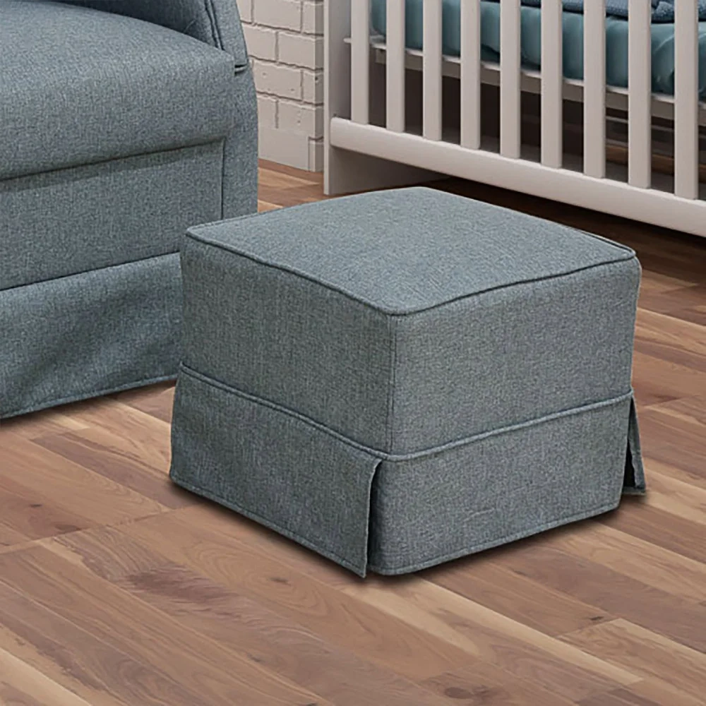 Poltrona de Amamentação Balanço e Puff Lívia Linho Z39 Chumbo - Mpozenato