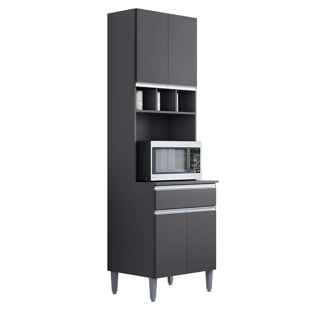 Cozinha Modulada 4 Peças Balcão sem Tampo 160cm Andréia Cinza - AJL Móveis