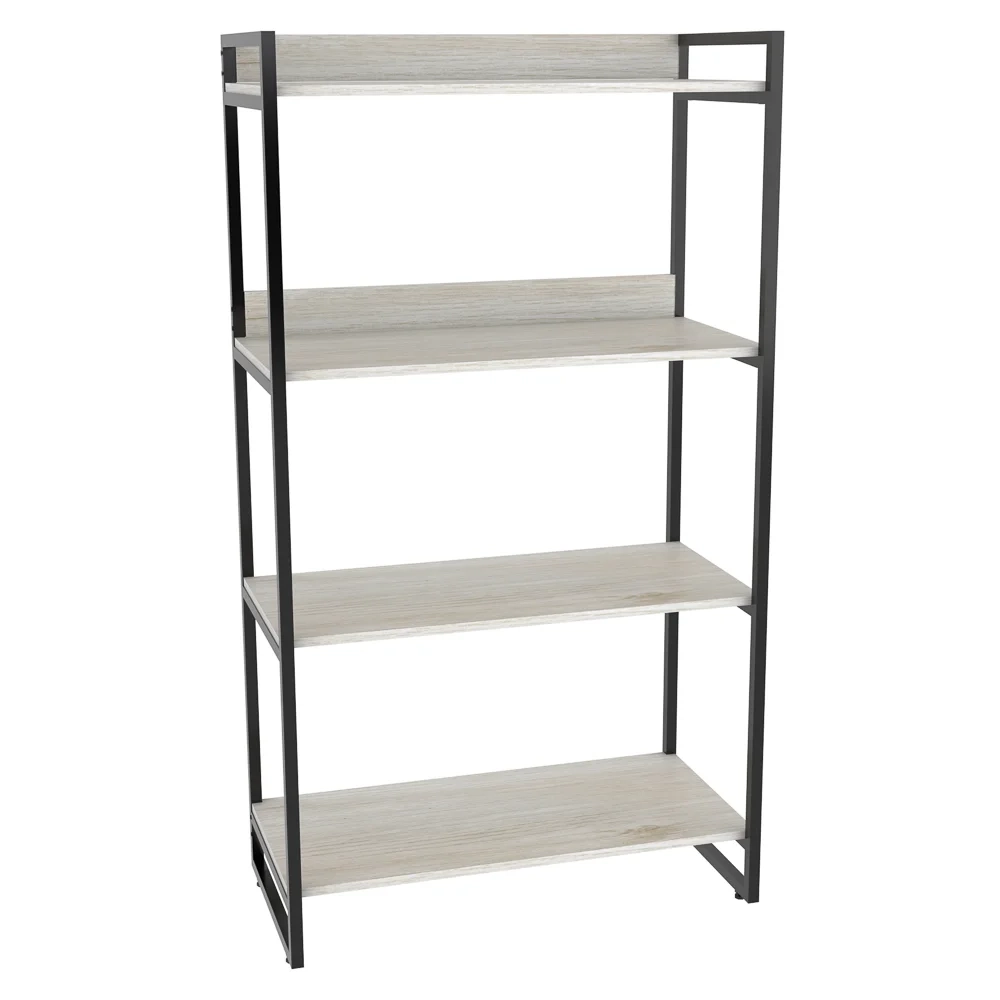 Kit 3 Estantes Livreiro Prisma Estilo Industrial 80cm 4 Prateleiras C08 Snow - Mpozenato