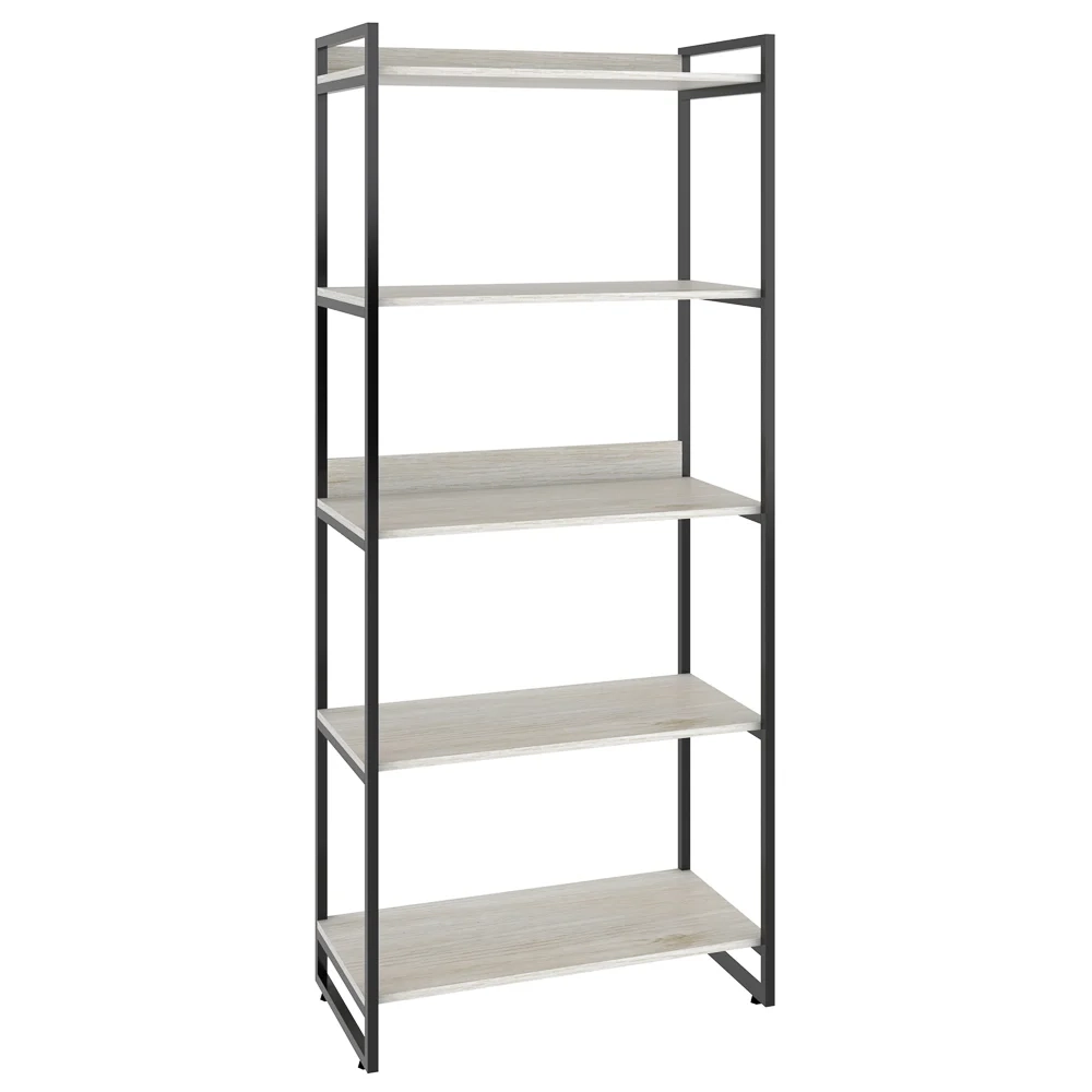 Kit 3 Estantes Livreiro Prisma Estilo Industrial 80cm 5 Prateleiras C08 Snow - Mpozenato