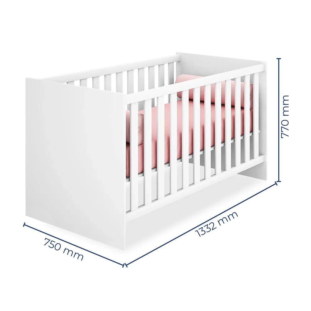 Berço Americano Mini Cama Doce Sonho e Armário Bell Branco Q02 - Mpozenato