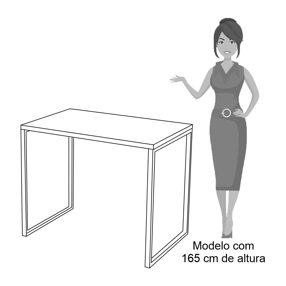 Escrivaninha Mesa de Escritório Studio Industrial 90 Z28 Preto - Mpozenato