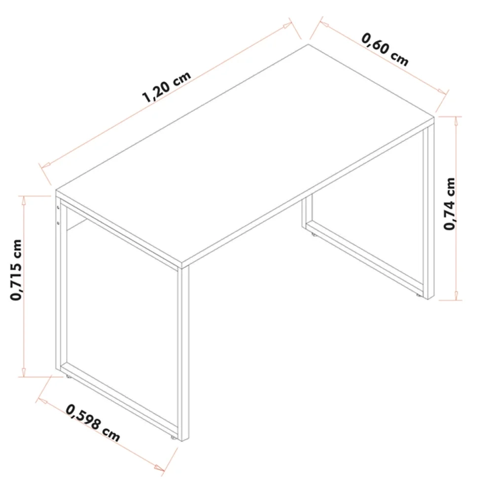 Escrivaninha Mesa de Escritório Studio Industrial 120 Z28 Branco - Mpozenato