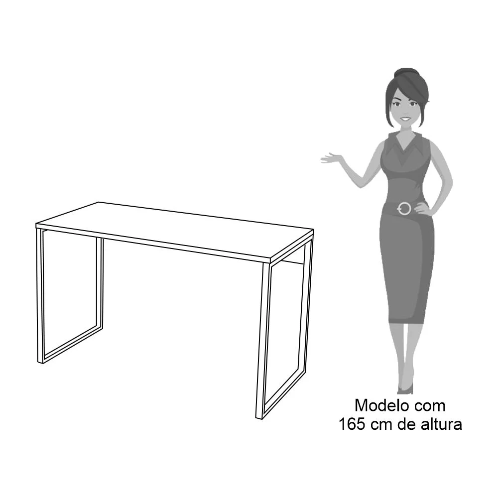 Escrivaninha Mesa de Escritório Studio Industrial 120 Z28 Branco - Mpozenato
